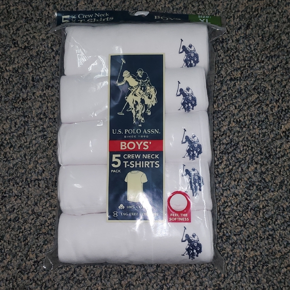 U.S. Polo Assn. Boys' White T-Shirts Pack